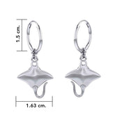 Manta Ray Sterling Silver Hoop Earrings TER2107 - DiveSilver Jewelry